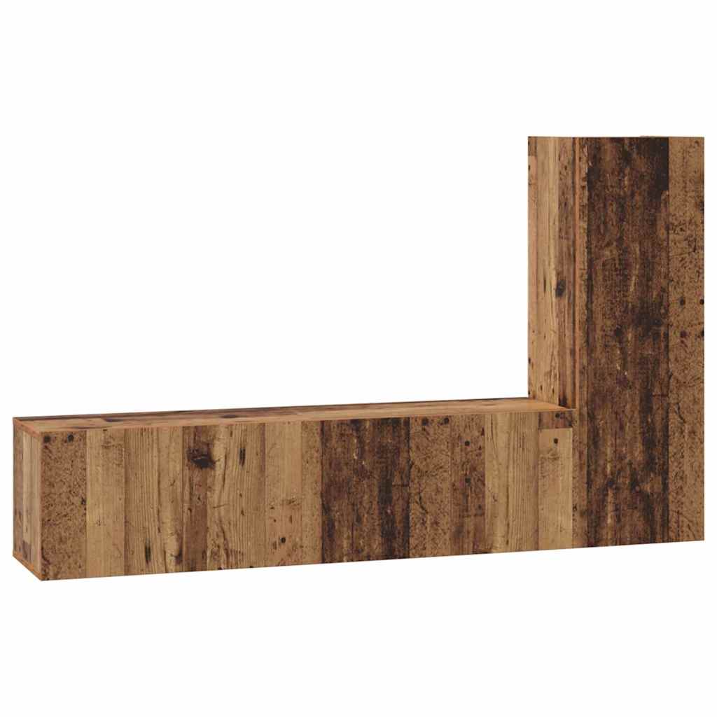 TV-Schrankset Wandmontiert 3 pcs Altholz Holzwerkstoff