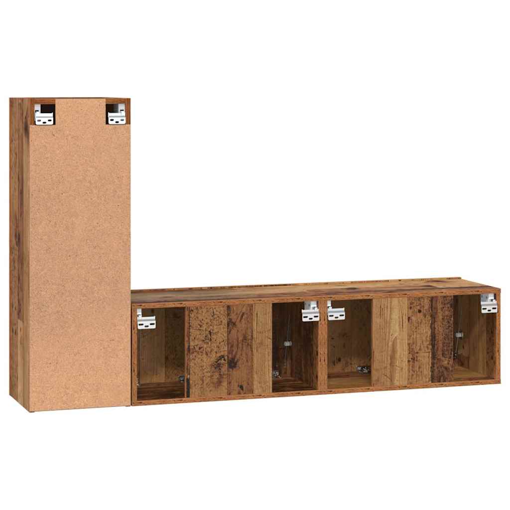 TV-Schrankset Wandmontiert 3 pcs Altholz Holzwerkstoff