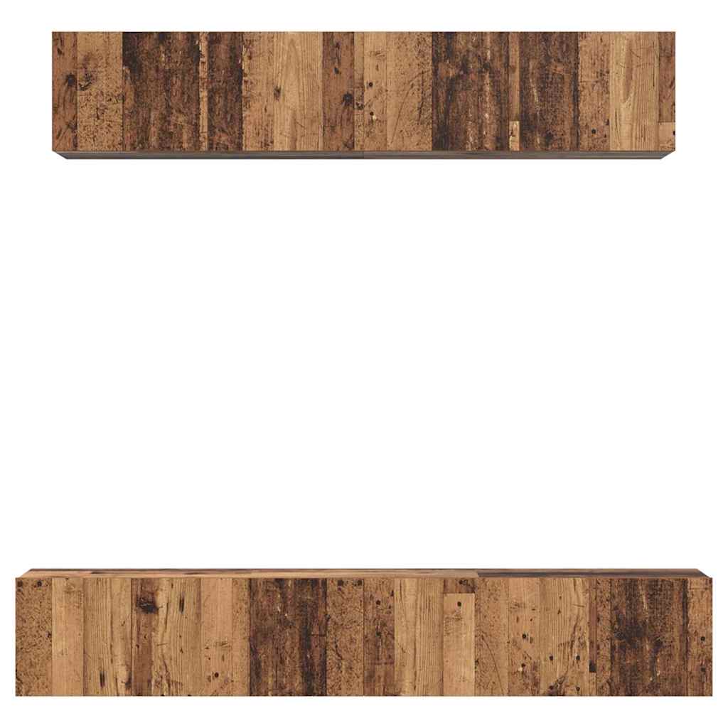TV-Schrankset Wandmontiert 5 pcs Altholz Holzwerkstoff