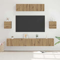 TV-Schrankset Wandmontiert 7 pcs Artisan-Eiche Holzwerkstoff