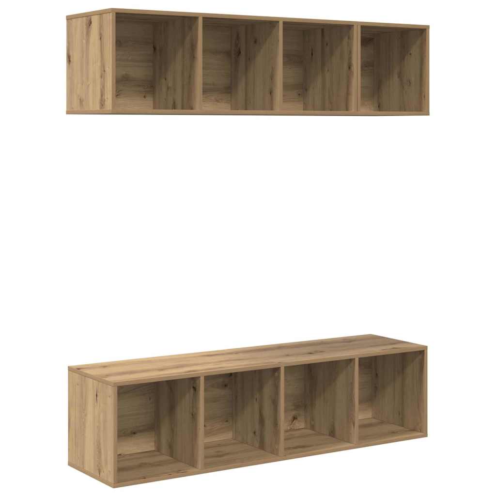 TV-Schrankset Wandmontiert 3 pcs Artisan-Eiche Holzwerkstoff