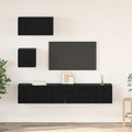 TV-Schrankset 4 pcs Schwarz Eichen-Optik Holzwerkstoff