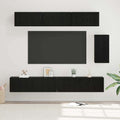 TV-Schrankset 6 pcs Schwarz Eichen-Optik Holzwerkstoff