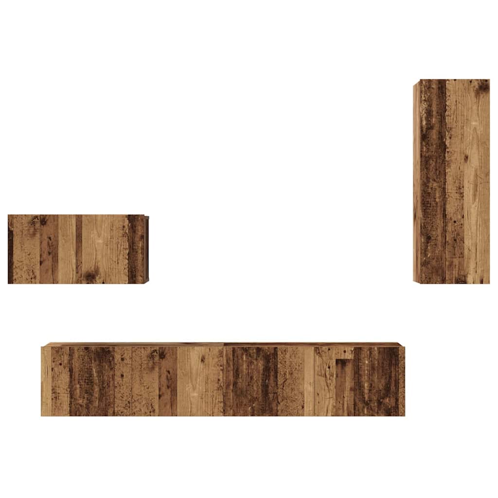 Wand-TV-Schrank Wandmontiert 4 pcs Altholz Holzwerkstoff