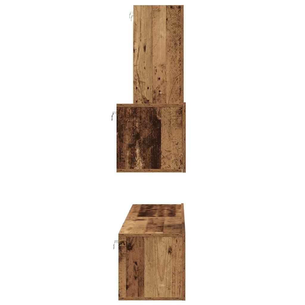 Wand-TV-Schrank Wandmontiert 4 pcs Altholz Holzwerkstoff