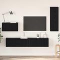 Wand-TV-Schrank 4 pcs Schwarz Eichen-Optik Holzwerkstoff