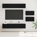 TV-Schrankset 6 pcs Schwarz Eichen-Optik Holzwerkstoff