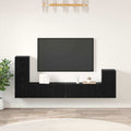 Wand-TV-Schrank 3 pcs Schwarz Eichen-Optik Holzwerkstoff