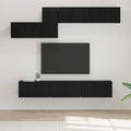 TV-Schrankset 7 pcs Schwarz Eichen-Optik Holzwerkstoff