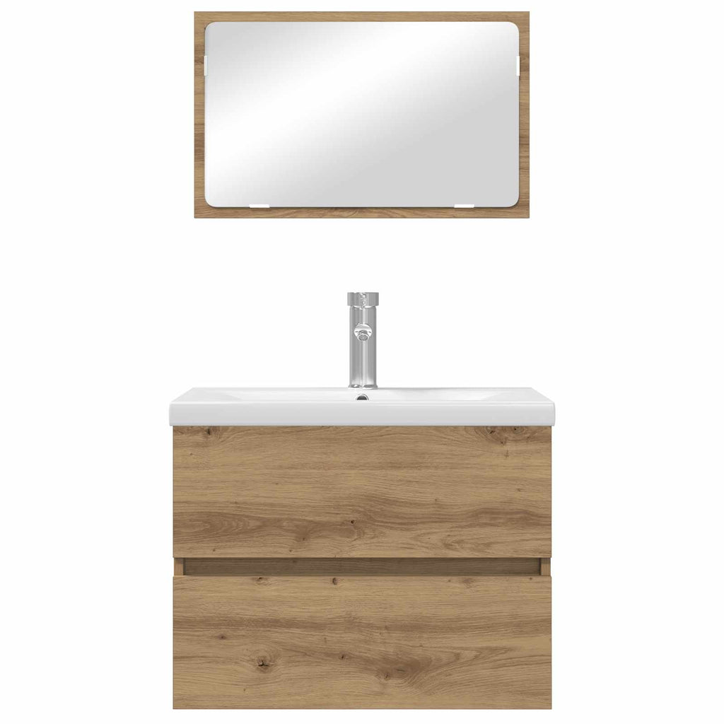 Badezimmermöbel-Set 3 pcs Artisan-Eiche Holzwerkstoff