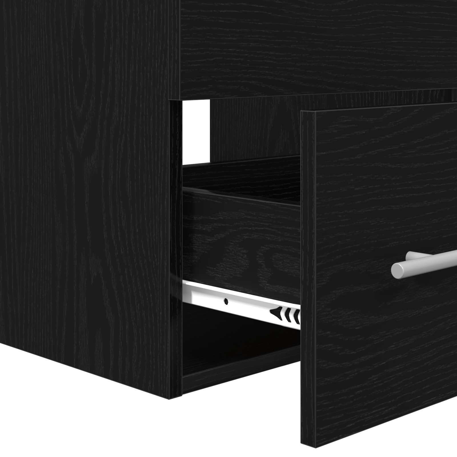 Badezimmermöbel-Set 2 pcs Schwarz Eichen-Optik Holzwerkstoff