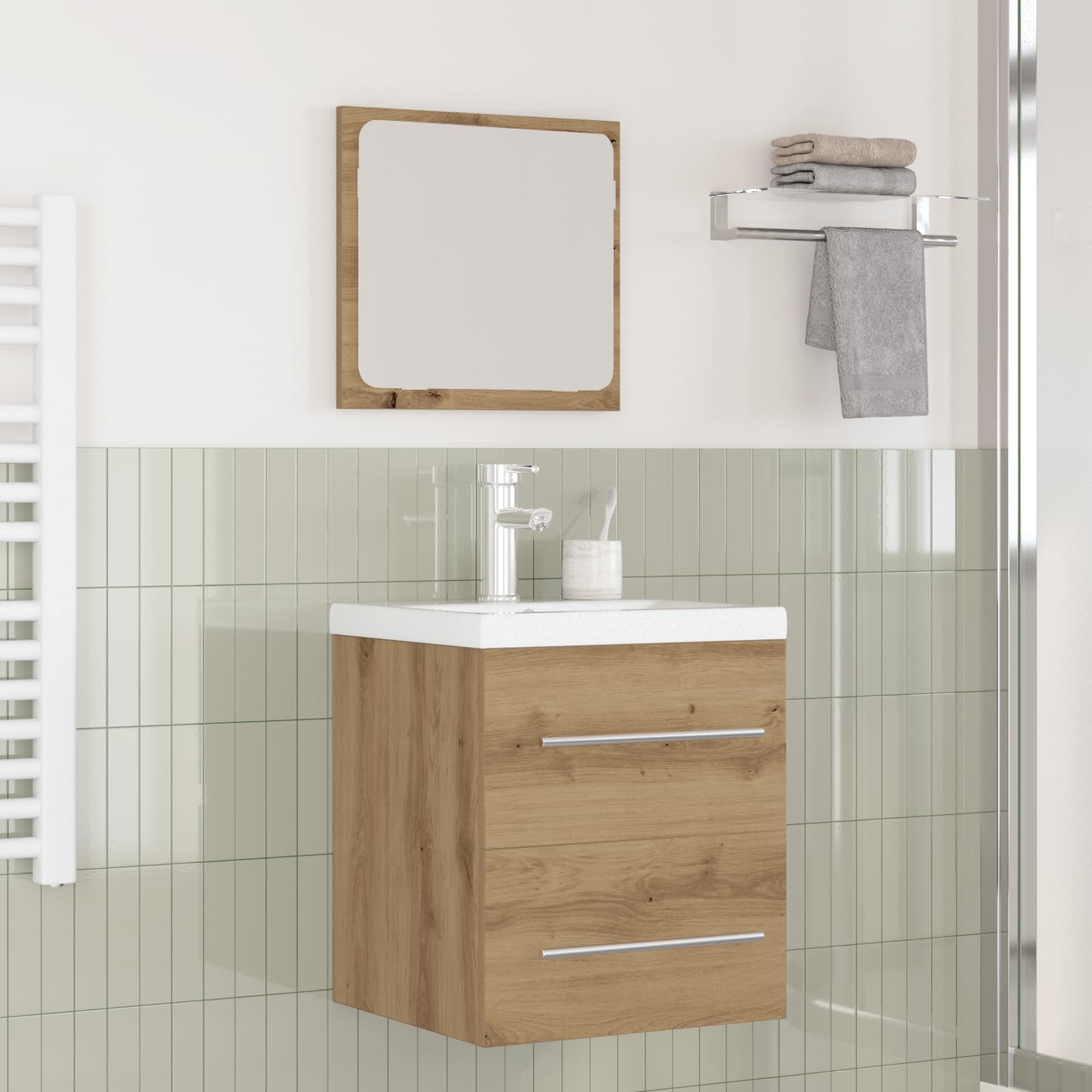 Badezimmermöbel-Set 2 pcs Artisan-Eiche Holzwerkstoff