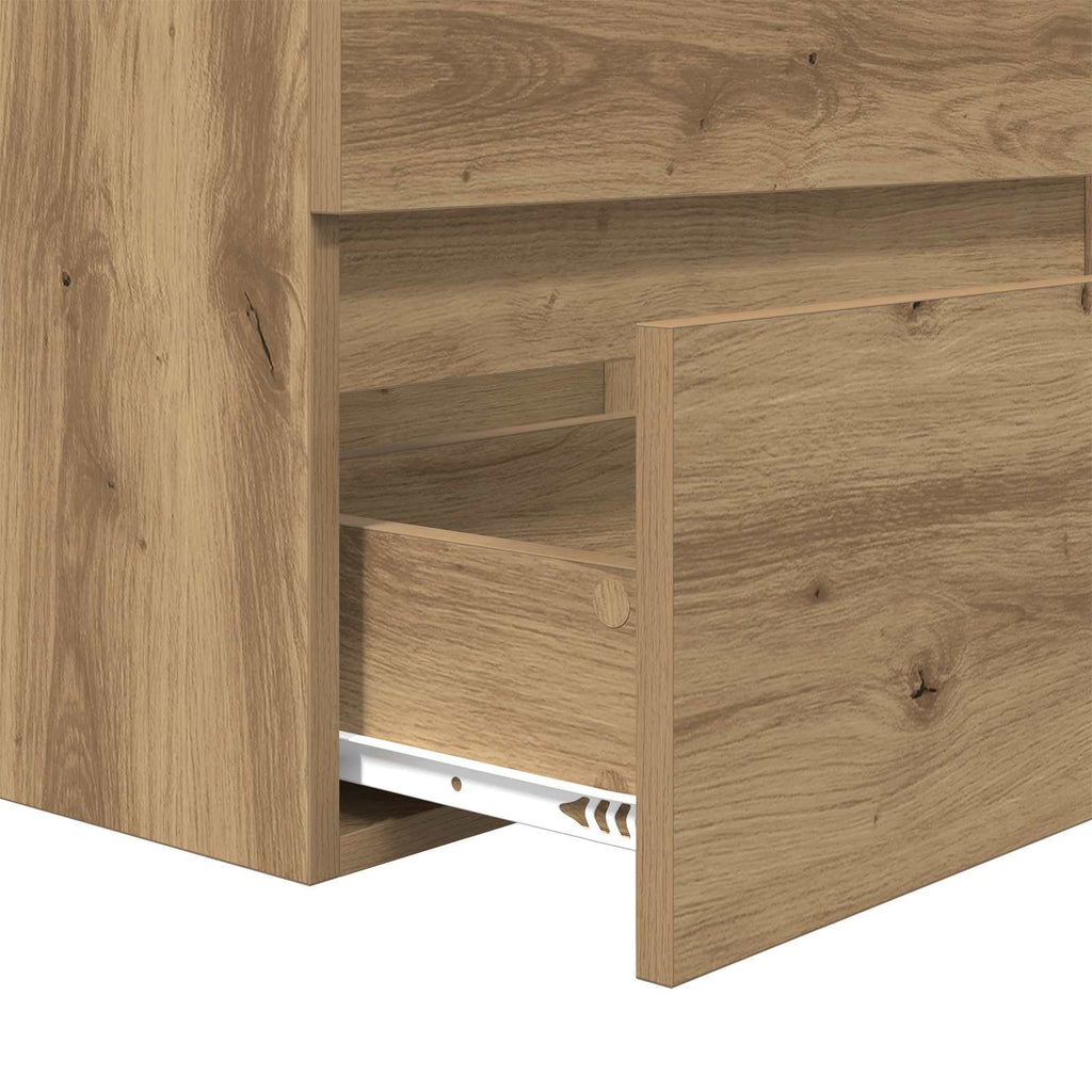 Badezimmermöbel-Set 2 pcs Artisan-Eiche und Weiß Holzwerkstoff