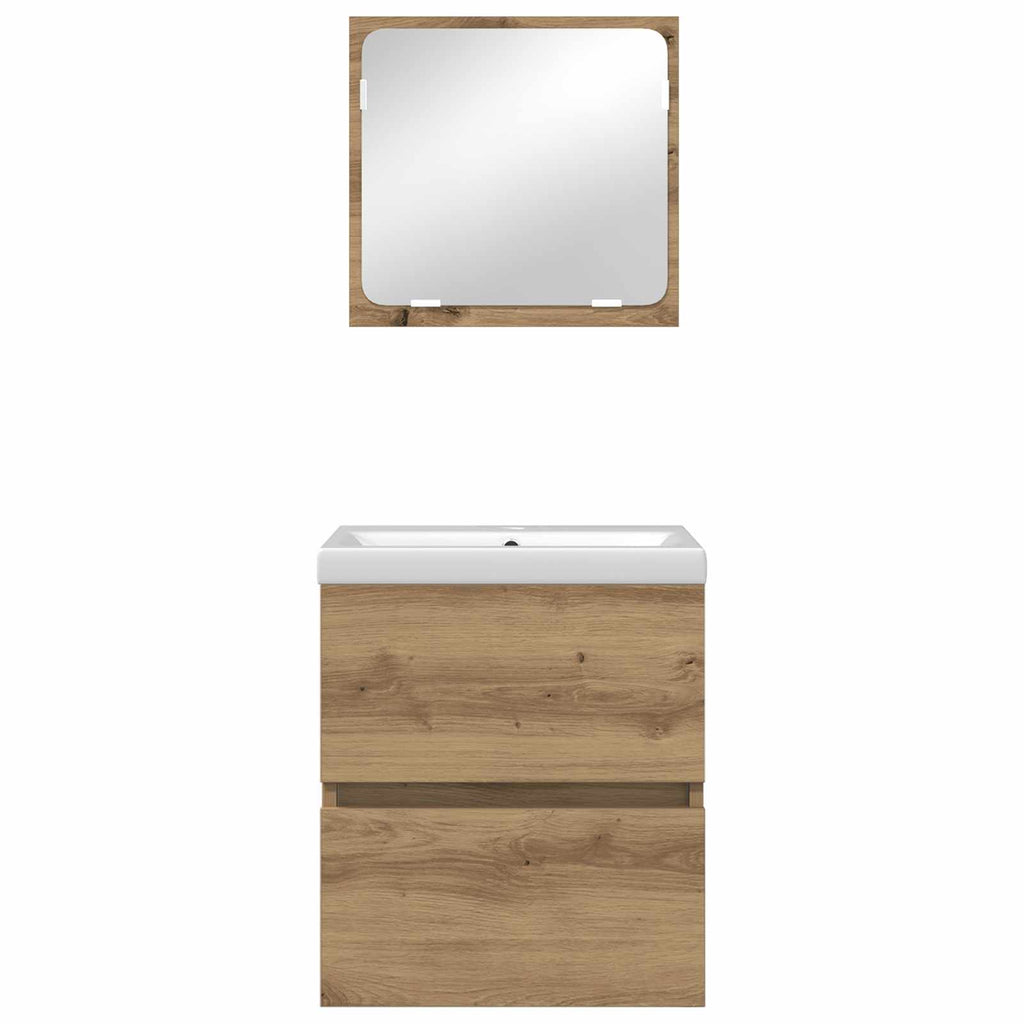 Badezimmermöbel-Set 2 pcs Artisan-Eiche und Weiß Holzwerkstoff