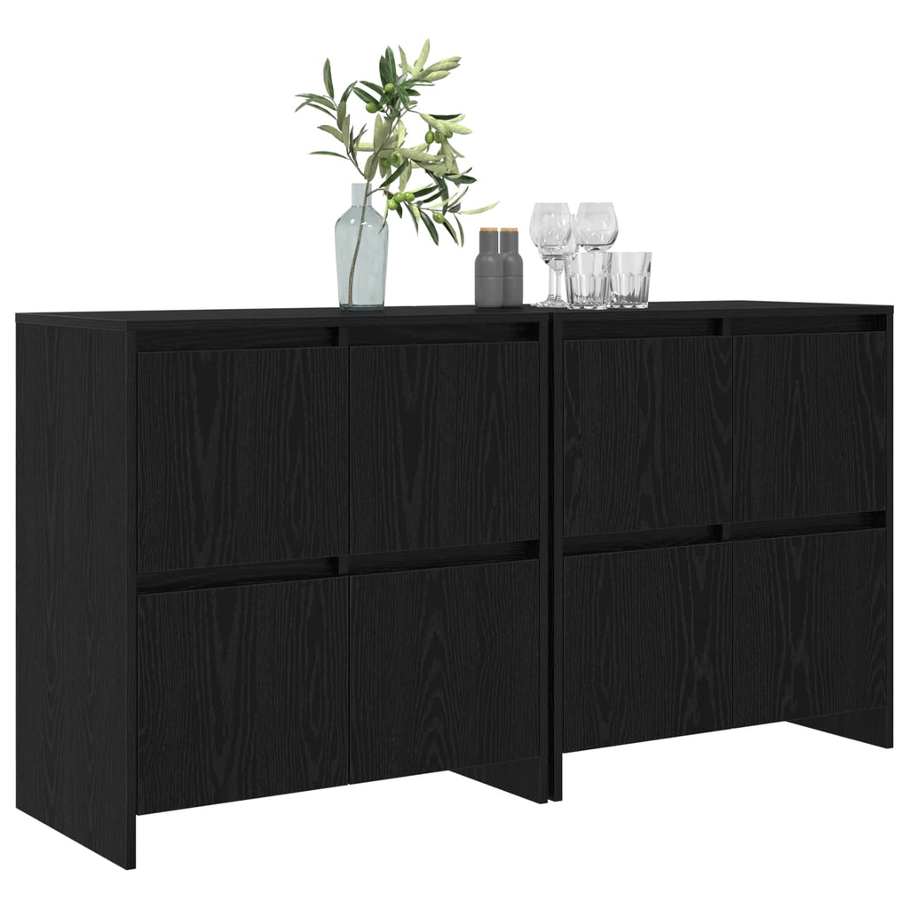 Sideboards 2 pcs Schwarz Eichen-Optik 70 x 41 x 75 cm