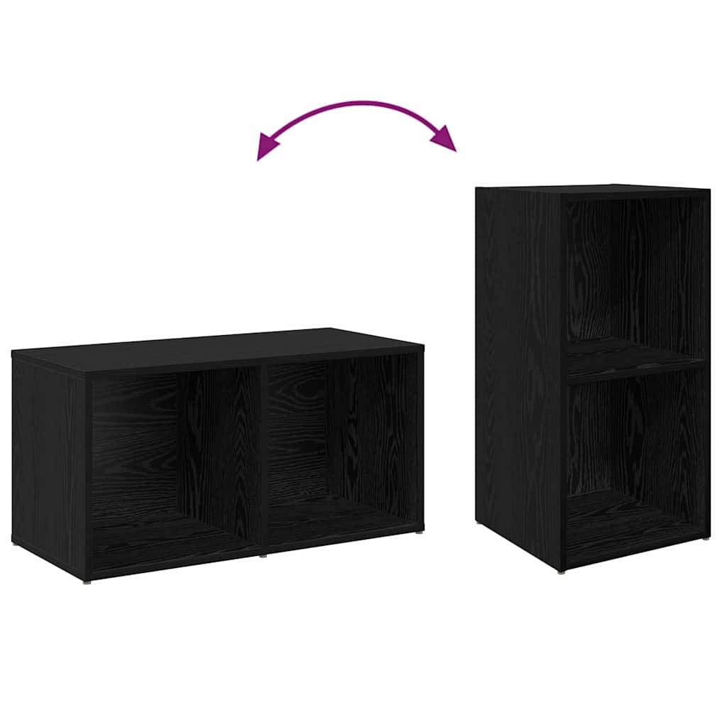 TV-Schrankset 2 pcs Schwarz Eichen-Optik 37 x 35 x 72 cm