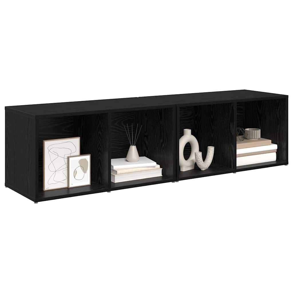 TV-Schrankset 2 pcs Schwarz Eichen-Optik 37 x 35 x 72 cm