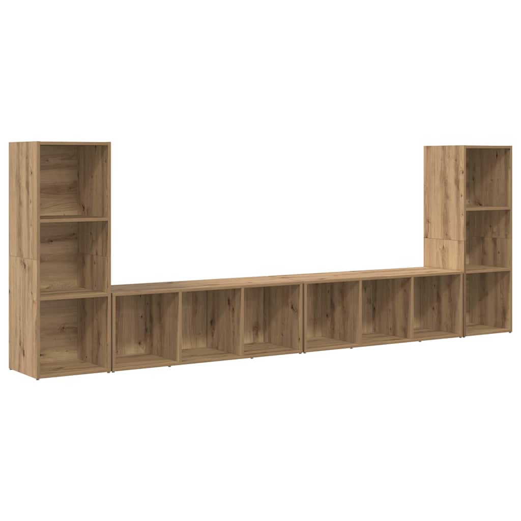 TV-Schrankset Wandmontiert 4 pcs Artisan-Eiche 37 x 35 x 107 cm