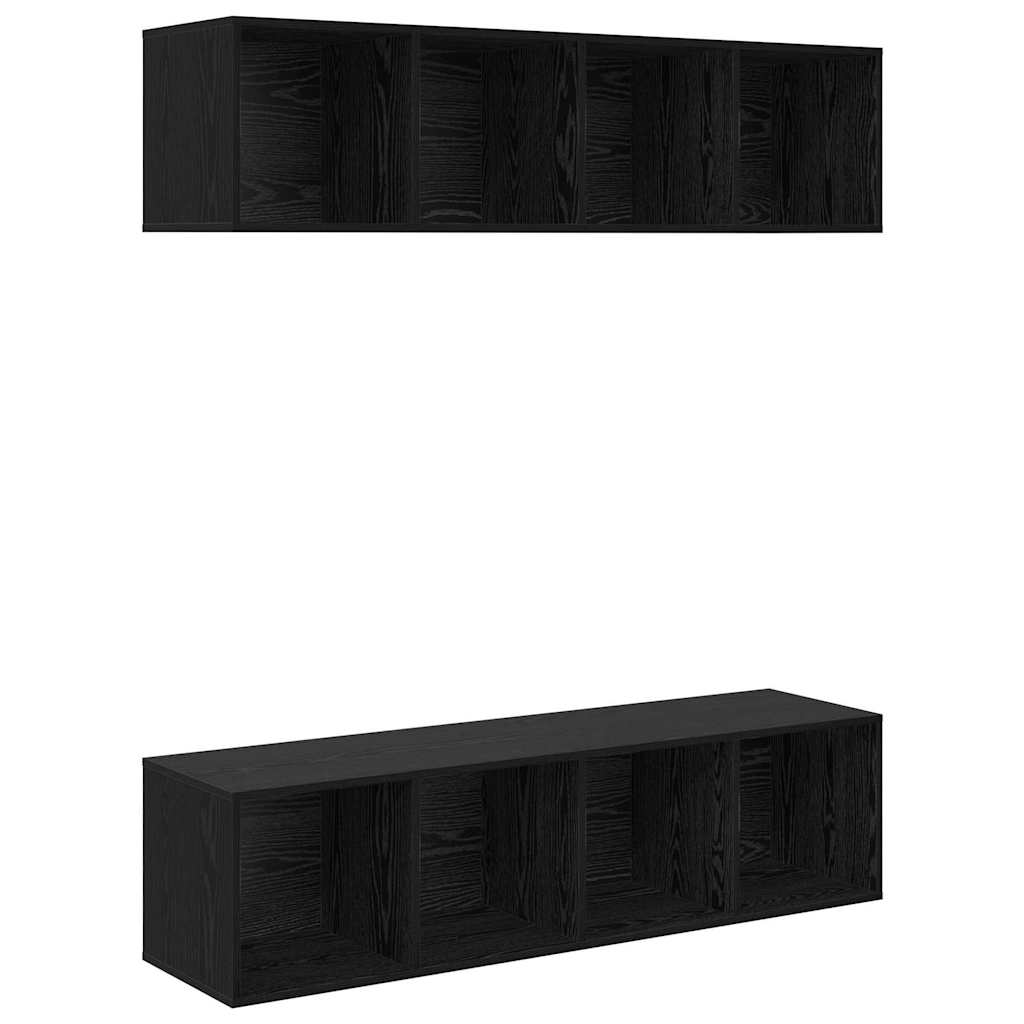 TV-Schrankset 2 pcs Schwarz Eichen-Optik 37 x 37 x 142,5 cm
