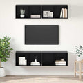 TV-Schrankset 4 pcs Schwarz Eichen-Optik 37 x 37 x 72 cm