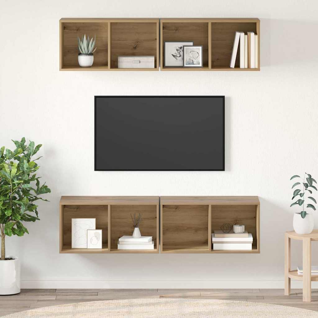 TV-Schrankset 4 pcs Artisan-Eiche 37 x 37 x 72 cm Holzwerkstoff