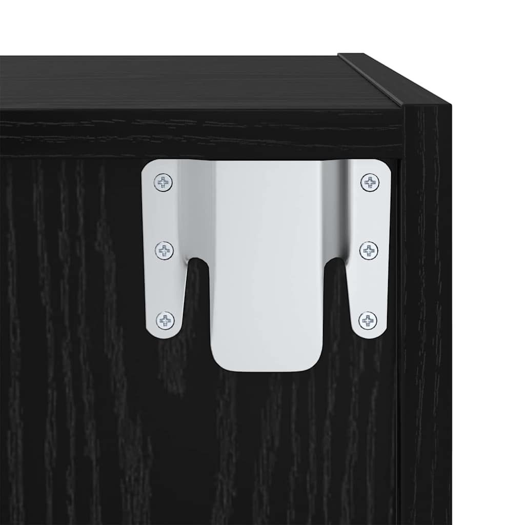 TV-Schrankset 4 pcs Schwarz Eichen-Optik 37 x 37 x 107 cm