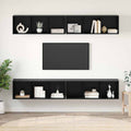 TV-Schrankset 4 pcs Schwarz Eichen-Optik 37 x 37 x 107 cm