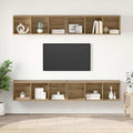TV-Schrankset Wandmontiert 4 pcs Artisan-Eiche 37 x 37 x 107 cm