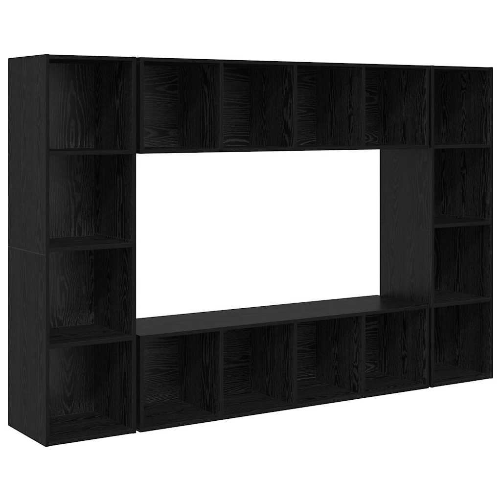 TV-Schrankset 4 pcs Schwarz 37 x 37 x 142,5 cm Holzwerkstoff