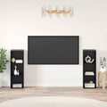 TV-Schrankset 2 pcs Schwarz Eichen-Optik 107 x 35 x 37 cm