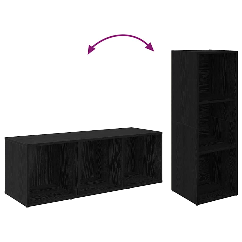 TV-Schrankset 2 pcs Schwarz Eichen-Optik 107 x 35 x 37 cm