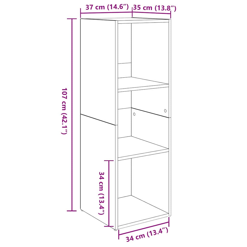TV-Schrankset 2 pcs Schwarz Eichen-Optik 107 x 35 x 37 cm