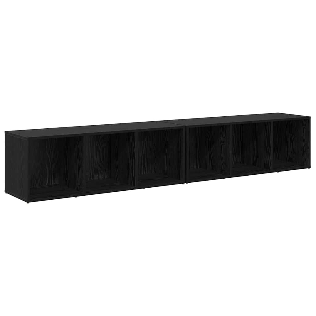 TV-Schrankset 2 pcs Schwarz Eichen-Optik 37 x 35 x 107cm