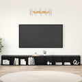 TV-Schrankset 3 pcs Schwarz Eichen-Optik 37 x 35 x 107 cm