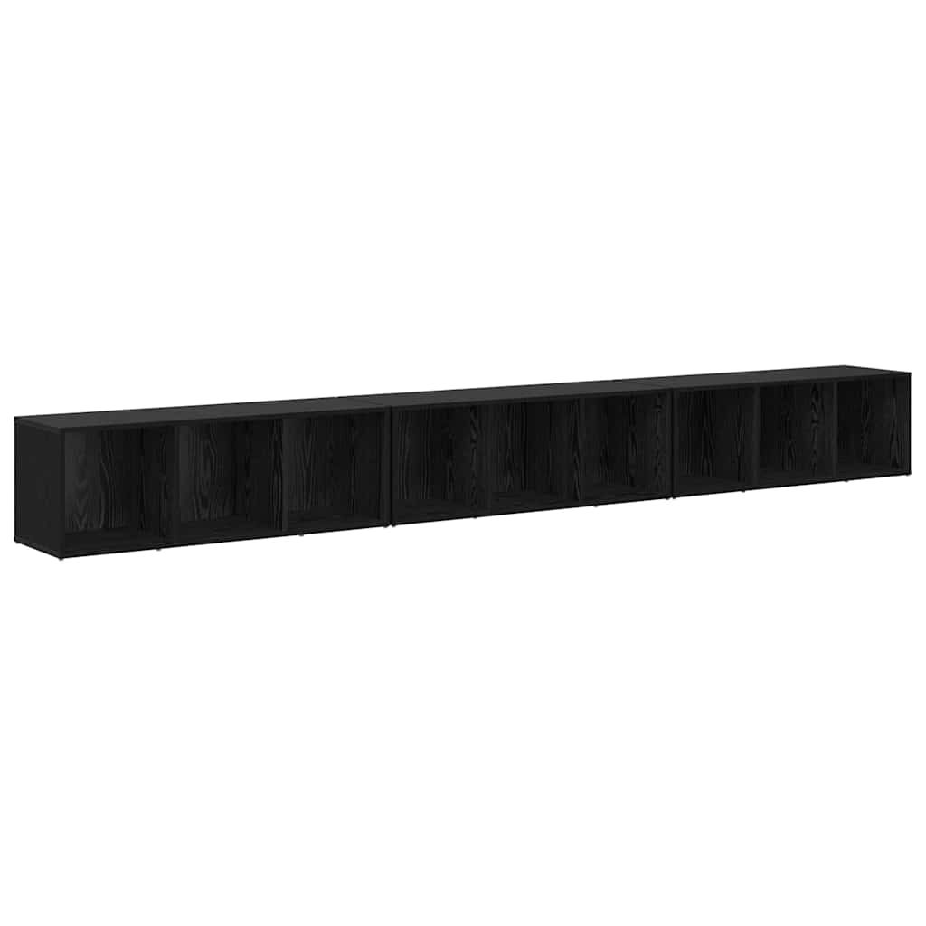 TV-Schrankset 3 pcs Schwarz Eichen-Optik 37 x 35 x 107 cm