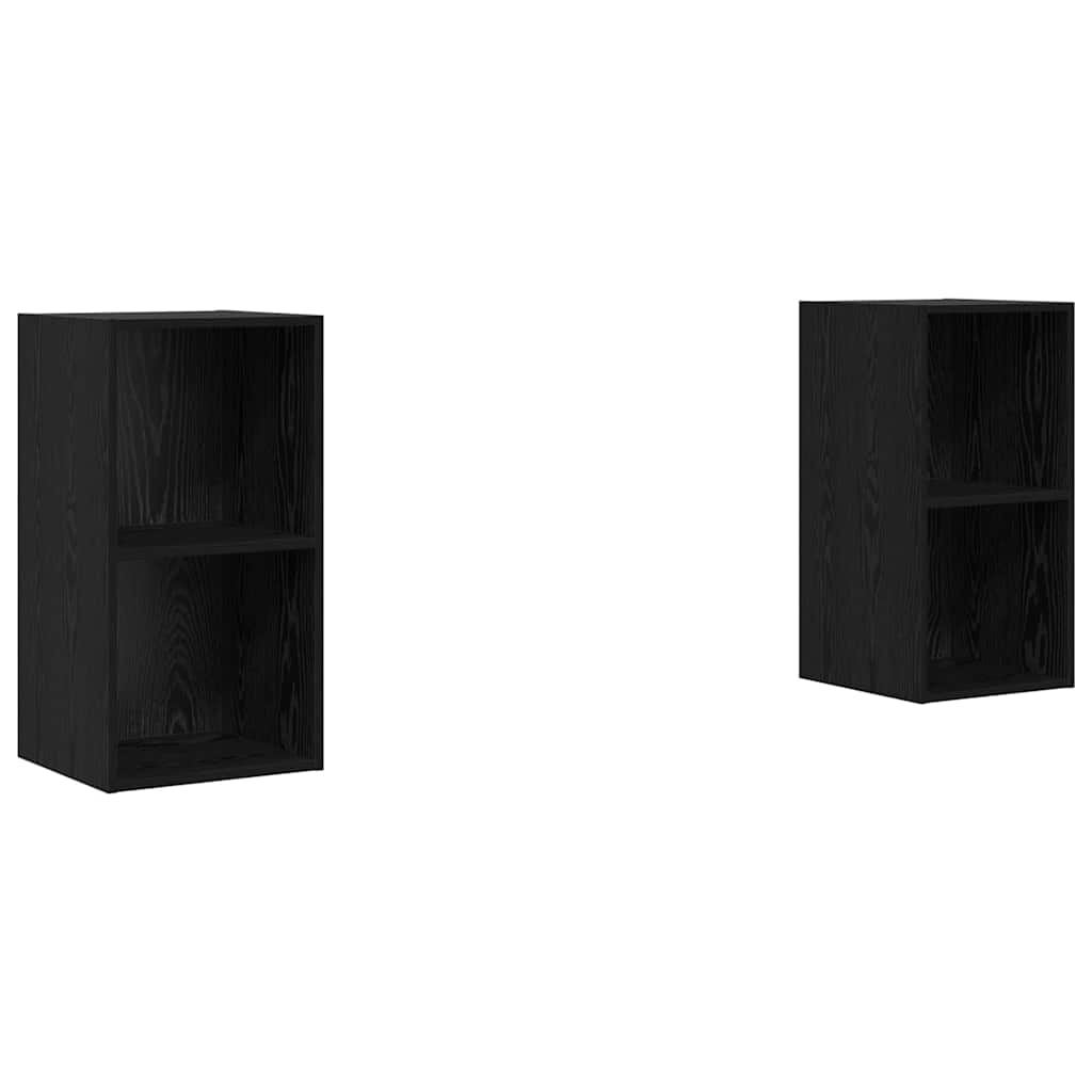 TV-Schrankset 2 pcs Schwarz Eichen-Optik 37 x 37 x 72 cm