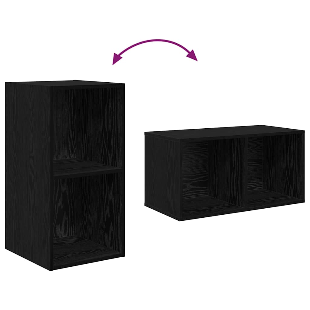 TV-Schrankset 2 pcs Schwarz Eichen-Optik 37 x 37 x 72 cm