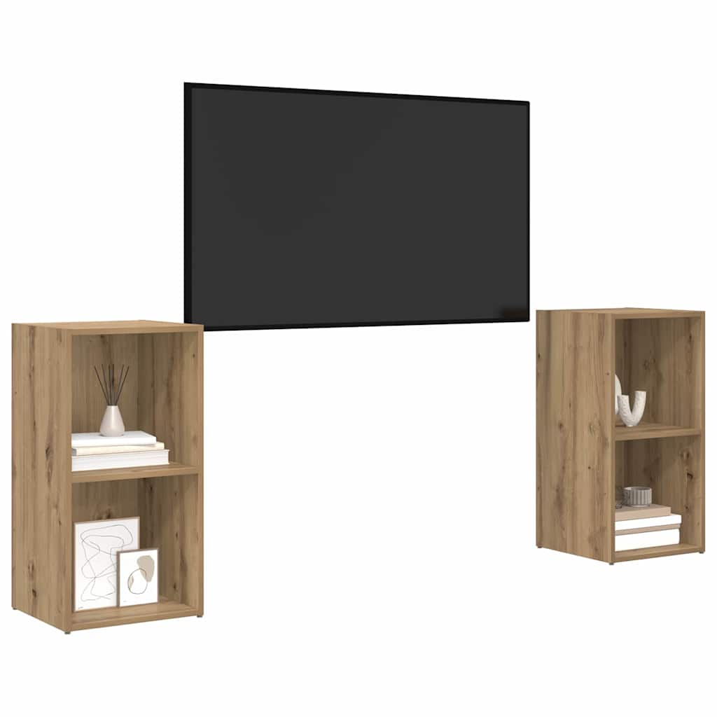 TV-Schrankset 2 pcs Artisan-Eiche 37 x 35 x 72 cm Holzwerkstoff