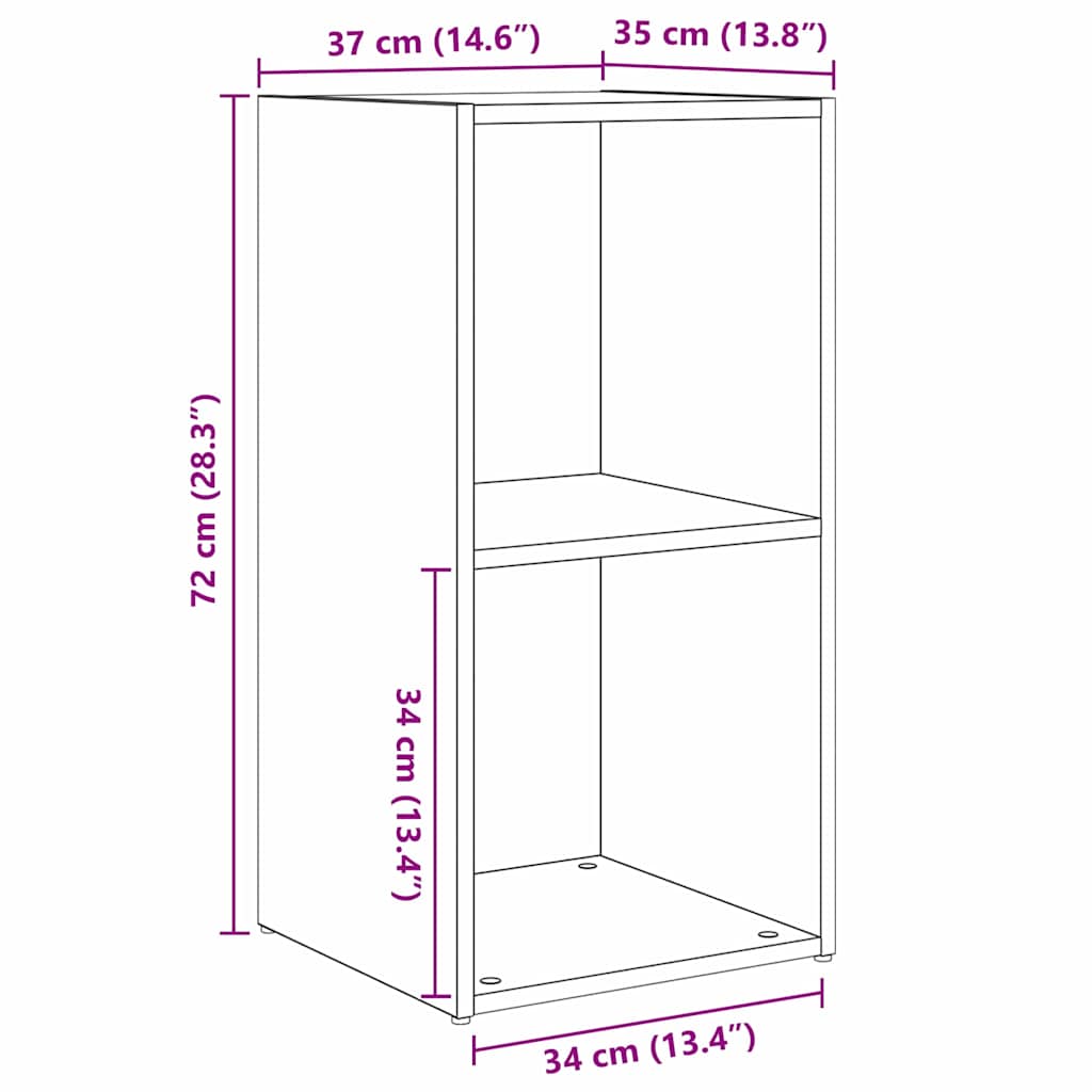 TV-Schrankset 2 pcs Artisan-Eiche 37 x 35 x 72 cm Holzwerkstoff