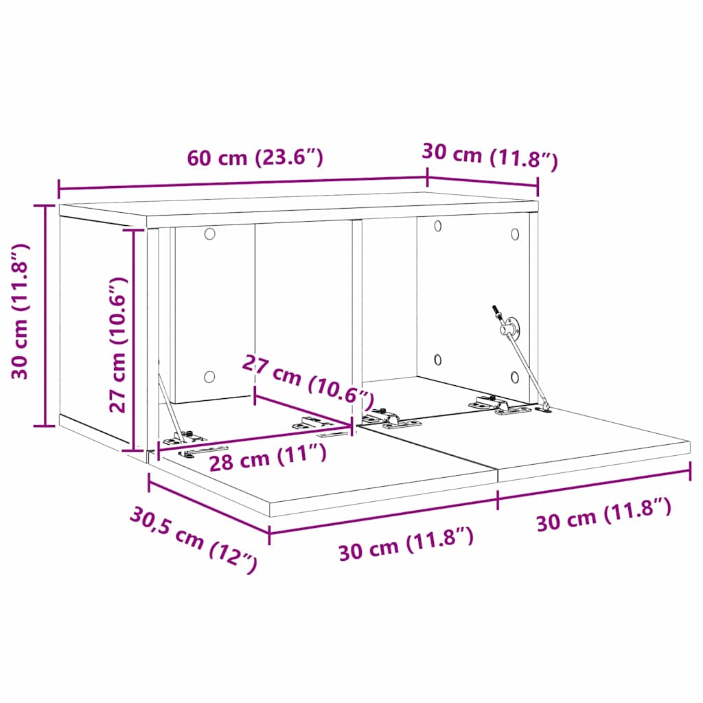 TV-Schrankset 4 pcs Altholz 60 x 30 x 30 cm Holzwerkstoff