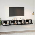 TV-Schrankset 4 pcs Schwarz Eichen-Optik 60 x 30 x 30 cm
