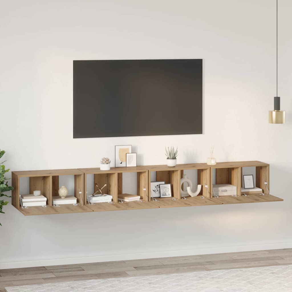 TV-Schrankset 4 pcs Artisan-Eiche 60 x 30 x 30 cm Holzwerkstoff