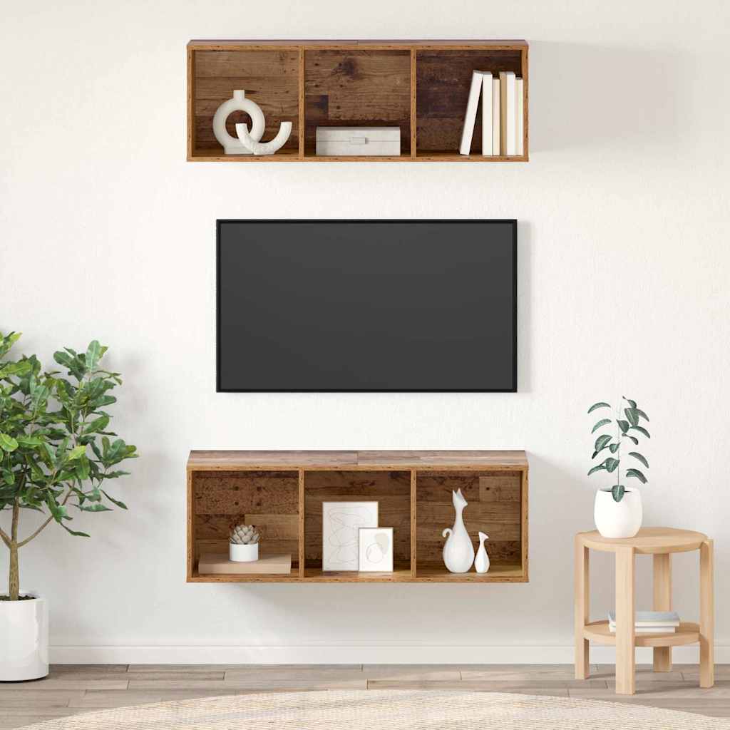 TV-Schrankset 2 pcs Altholz 37 x 37 x 107 cm Holzwerkstoff