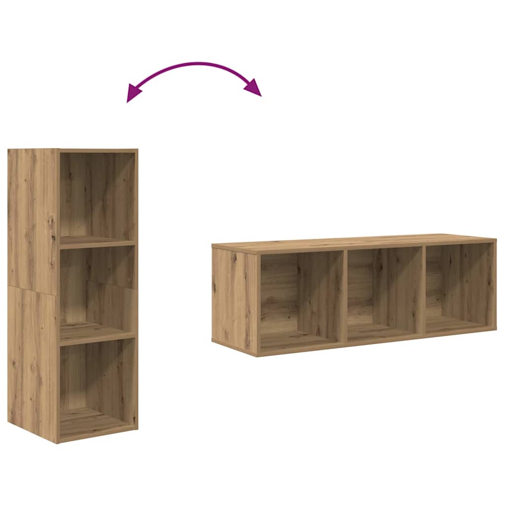 TV-Schrankset Wandmontiert 2 pcs Artisan-Eiche 37 x 37 x 107 cm