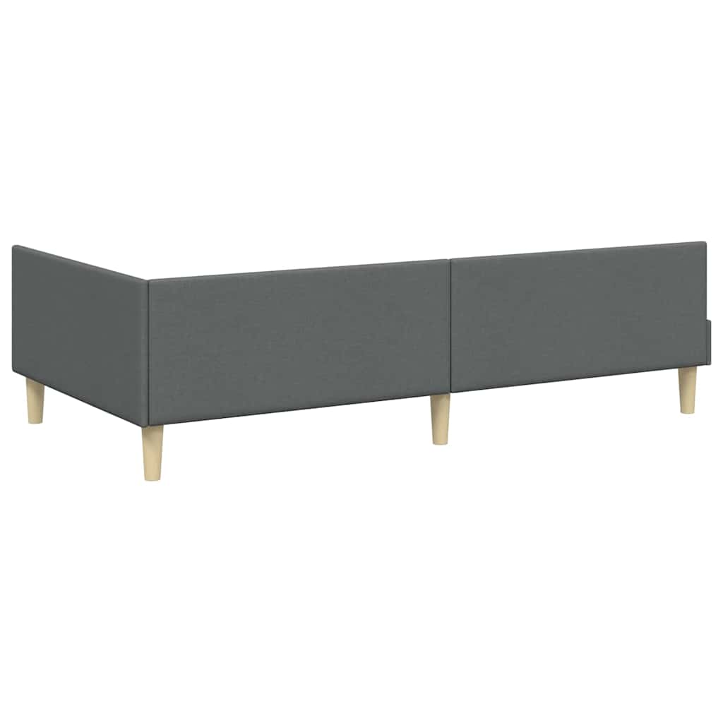 Eckbettgestell Dunkelgrau 80 x 200 cm Stoff