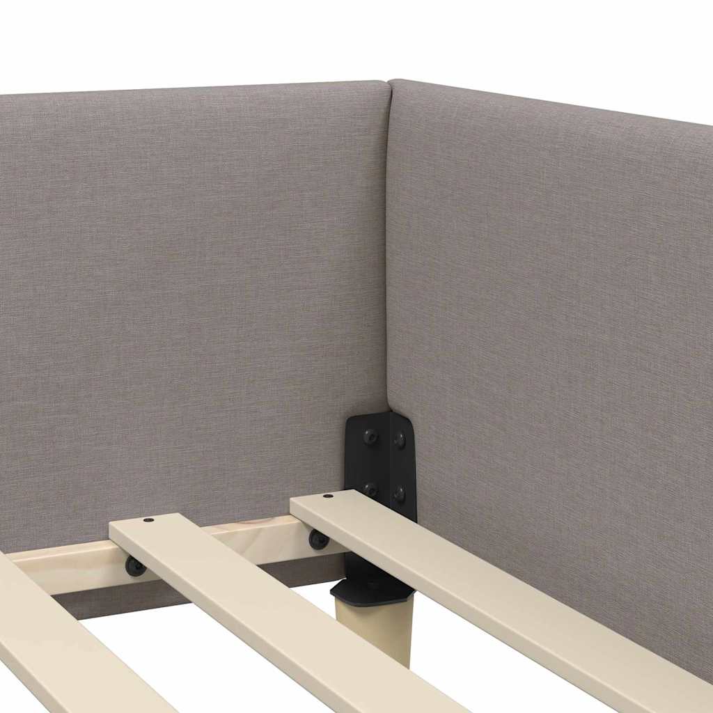 Eckbettgestell Taupe 80 x 200 cm Stoff