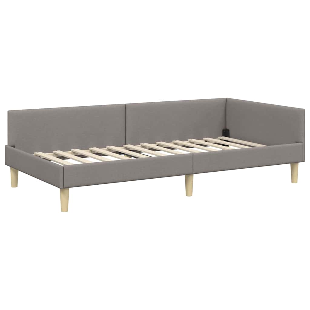 Eckbettgestell Taupe 80 x 200 cm Stoff
