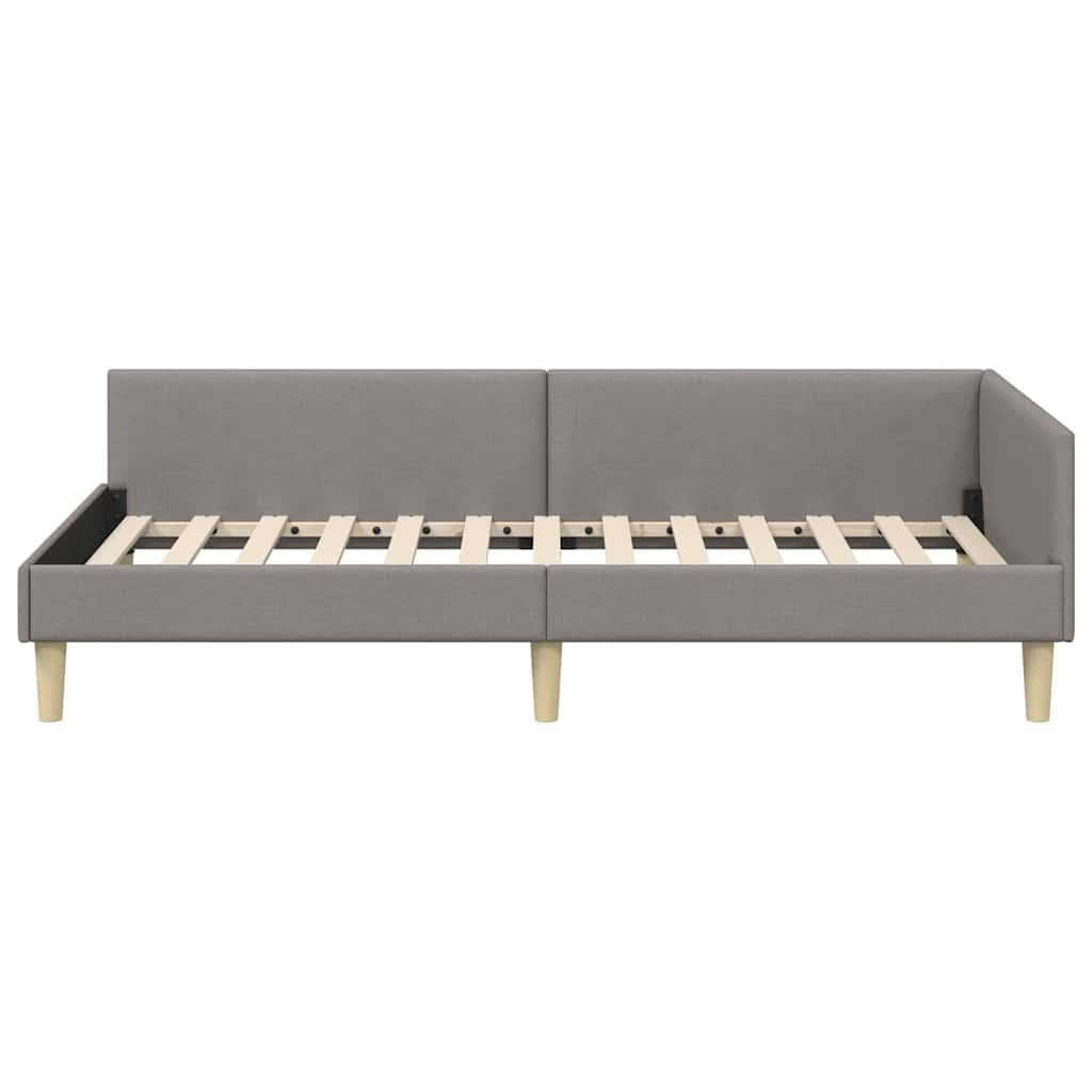 Eckbettgestell Taupe 80 x 200 cm Stoff