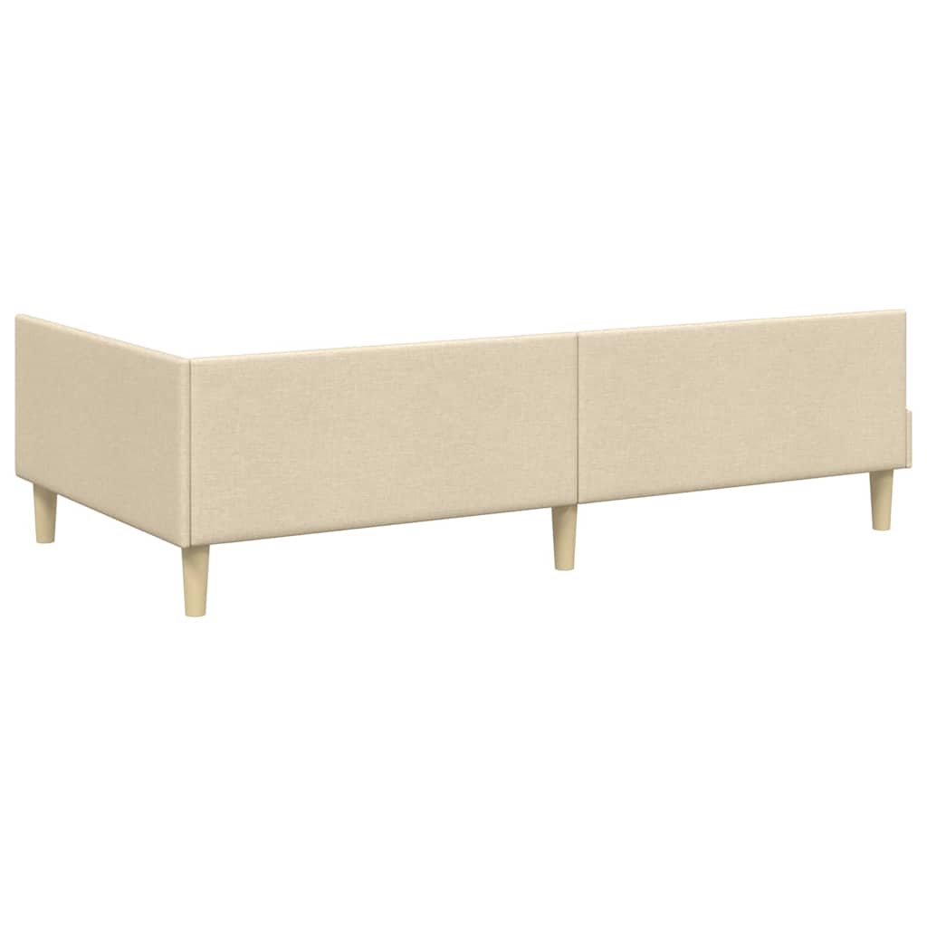Eckbettgestell Creme 80 x 200 cm Stoff