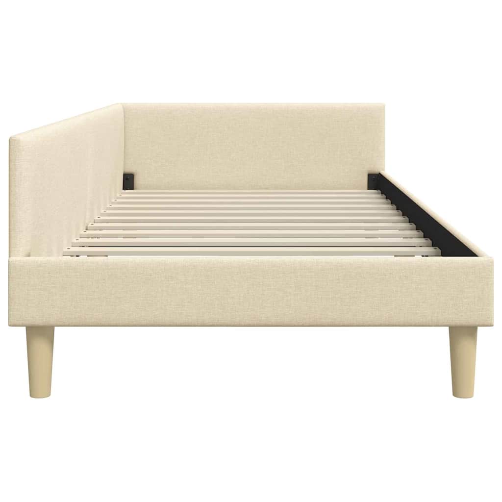 Eckbettgestell Creme 80 x 200 cm Stoff